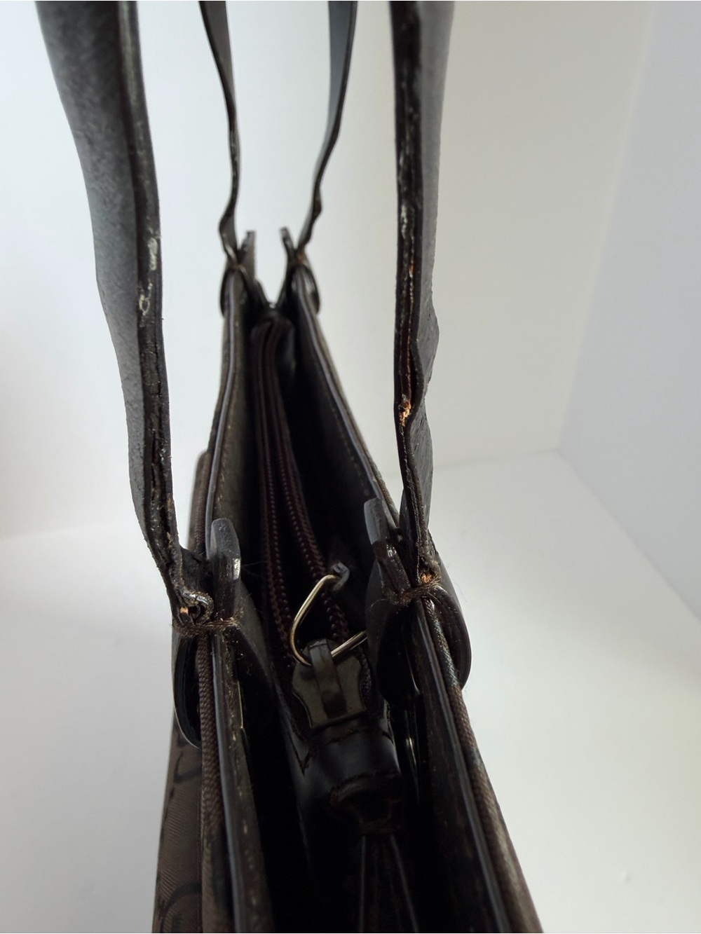 Gucci Vintage Monogram Brown Nylon Canvas Tote Bag - Picture 3 of 16